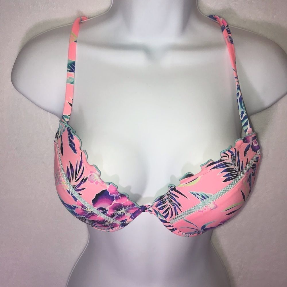 Shade & Shore Light Lift Halter Scallop Bikini-34D